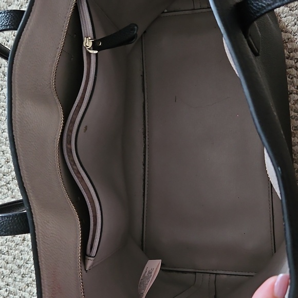 Kate Spade Margaux Large Leather Tote Black Taupe $298 - Picture 4 of 8